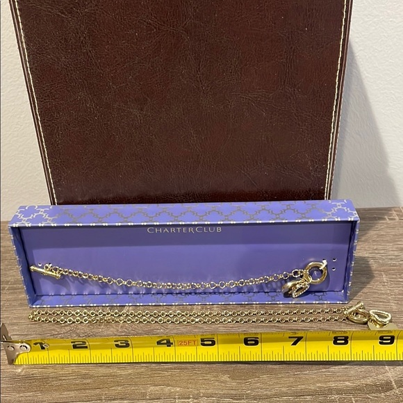 Charter Club Gold Heart Charm Necklace and Bracelet Set - Picture 4 of 5